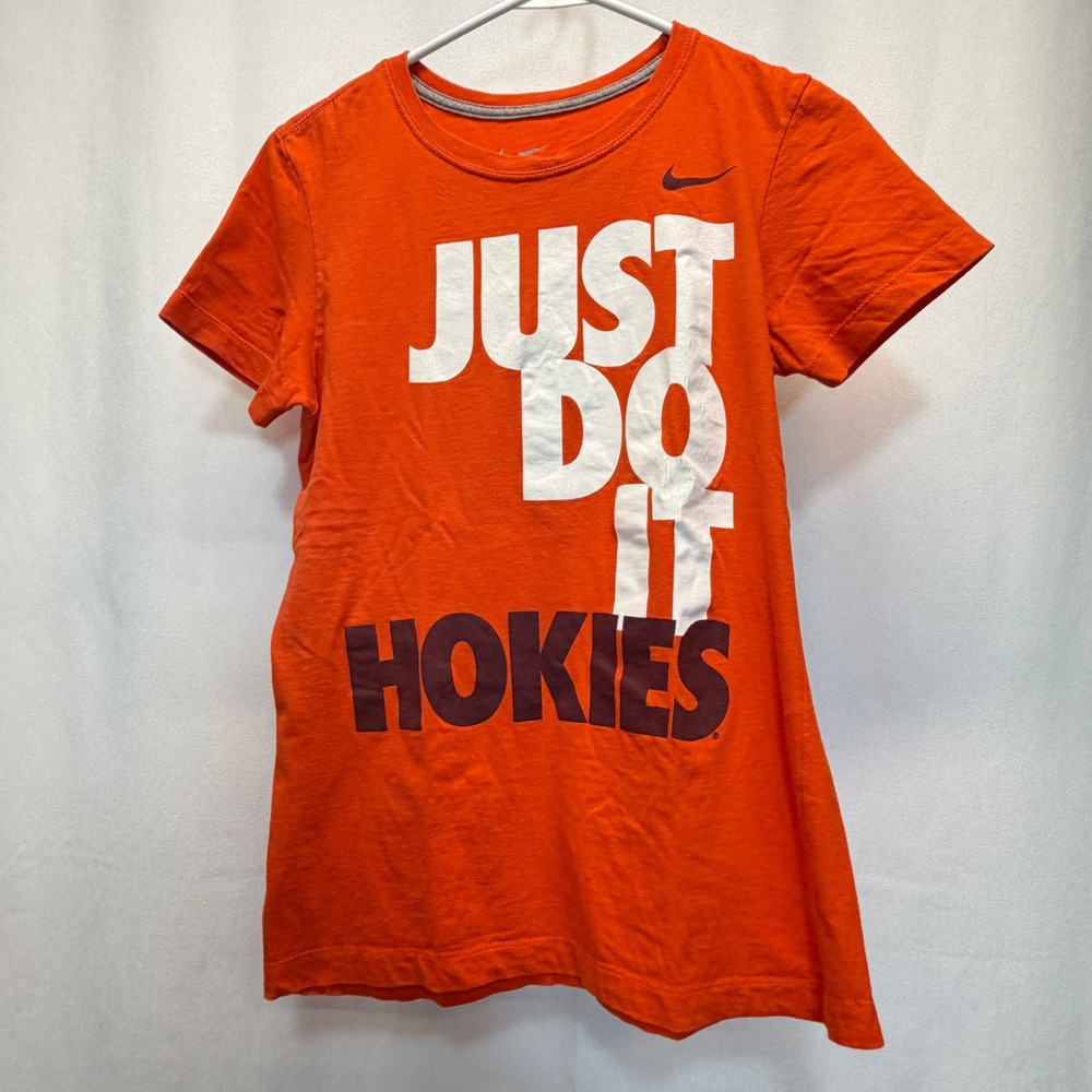 Virginia Tech Hokies Just Do It Slim Fit Nike T-Shirt Womens Medium Orange NCAA